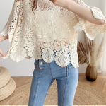 Casual Versatile Hollow Crochet Knit Sweater - liwisi