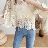 Casual Versatile Hollow Crochet Knit Sweater - liwisi