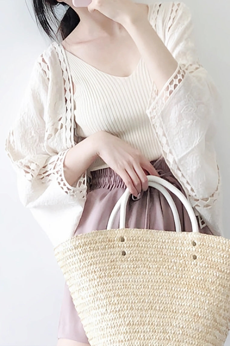 Casual Versatile Hollow Crochet Knit Sweater - liwisi
