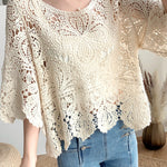 Casual Versatile Hollow Crochet Knit Sweater - liwisi