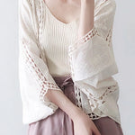 Casual Versatile Hollow Crochet Knit Sweater - liwisi