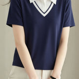Casual Commute Fake Two-Piece Polo Shirt - liwisi