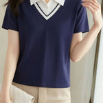 Casual Commute Fake Two-Piece Polo Shirt - liwisi