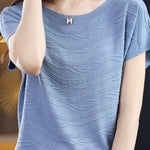 Elegant Versatile Textured Tencel Knit Sweater - liwisi