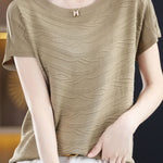 Elegant Versatile Textured Tencel Knit Sweater - liwisi
