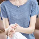Elegant Versatile Textured Tencel Knit Sweater - liwisi