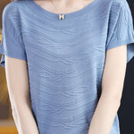Elegant Versatile Textured Tencel Knit Sweater - liwisi