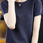 Elegant Versatile Textured Tencel Knit Sweater - liwisi