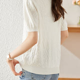 Elegant Versatile V-Neck Textured Knit Sweater - liwisi