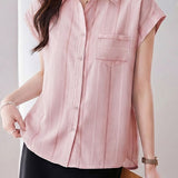 French Commute Striped Chiffon Shirt - liwisi