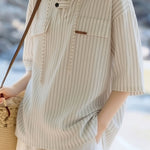 Casual Versatile Hooded Striped Shirt - liwisi