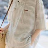 Casual Versatile Hooded Striped Shirt - liwisi