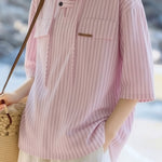 Casual Versatile Hooded Striped Shirt - liwisi
