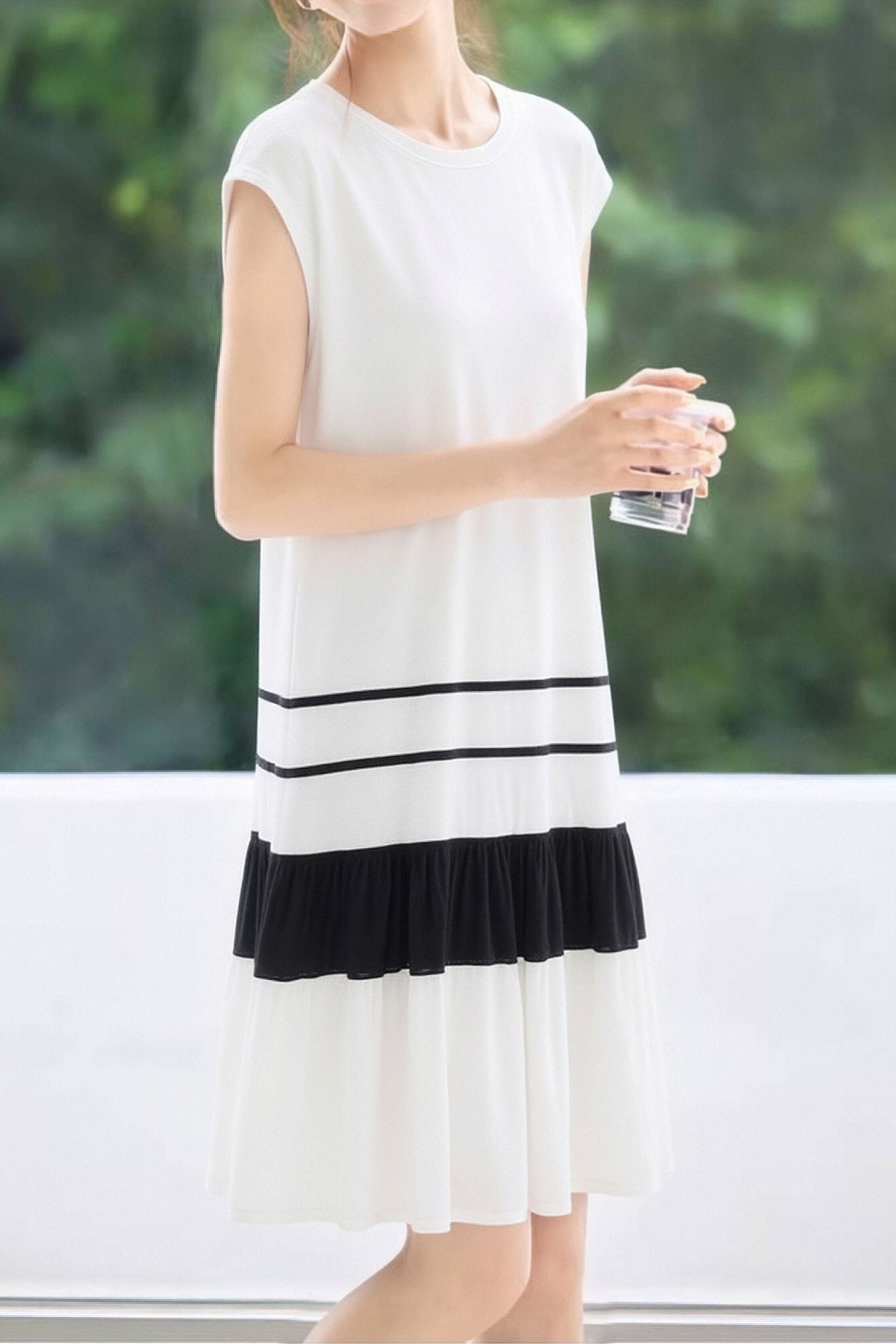 Casual Spliced T-Shirt Dress - liwisi