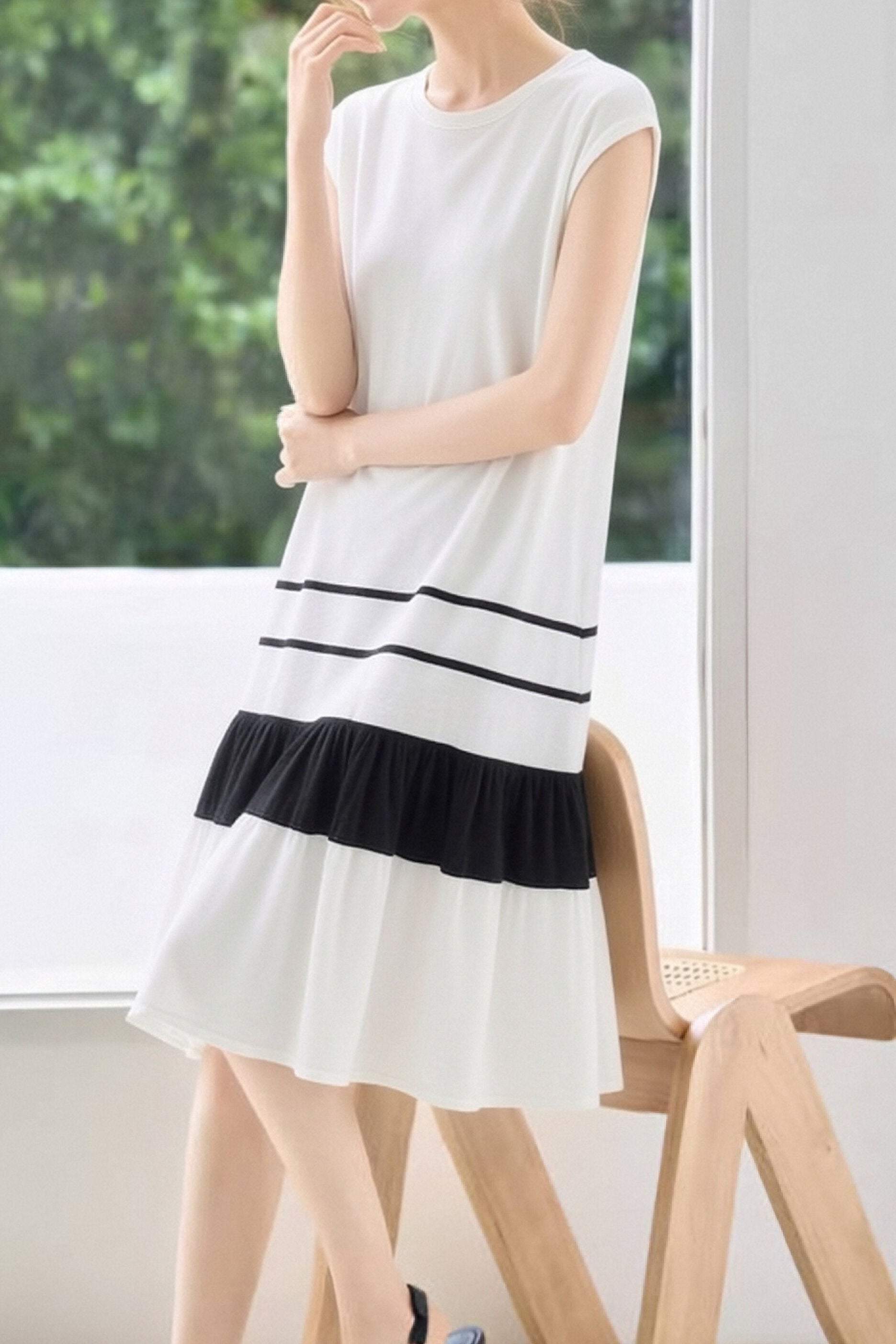 Casual Spliced T-Shirt Dress - liwisi