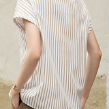 Elegant One-Pocket Striped Shirt - liwisi
