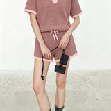 Casual V-Neck Color Block Striped Knit Top - liwisi