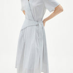 Elegant Striped V-Neck Dress - liwisi