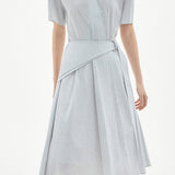 Elegant Striped V-Neck Dress - liwisi
