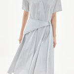 Elegant Striped V-Neck Dress - liwisi