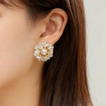 Elegant Silver Needle Resin Flower Earrings - liwisi