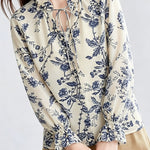 Elegant Loose Printed Tie Shirt - liwisi