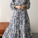 French Elegant Printed V-Neck Dress - liwisi