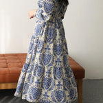 French Elegant Printed V-Neck Dress - liwisi