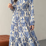 French Elegant Printed V-Neck Dress - liwisi
