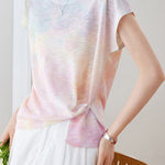 Casual Crew Neck Printed Short Sleeve T-Shirt - liwisi