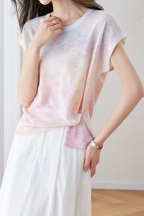 Casual Crew Neck Printed Short Sleeve T-Shirt - liwisi