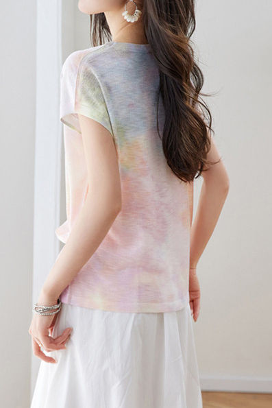 Casual Crew Neck Printed Short Sleeve T-Shirt - liwisi