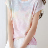 Casual Crew Neck Printed Short Sleeve T-Shirt - liwisi