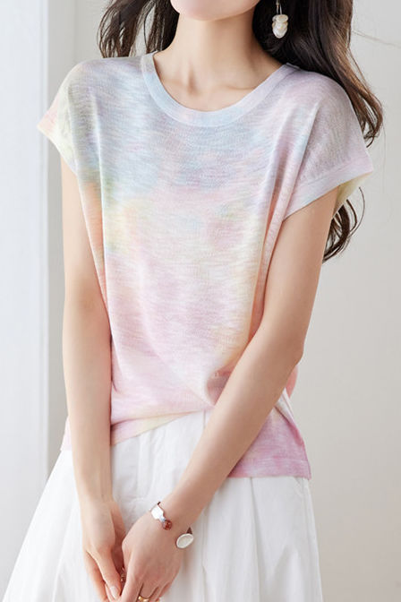Casual Crew Neck Printed Short Sleeve T-Shirt - liwisi