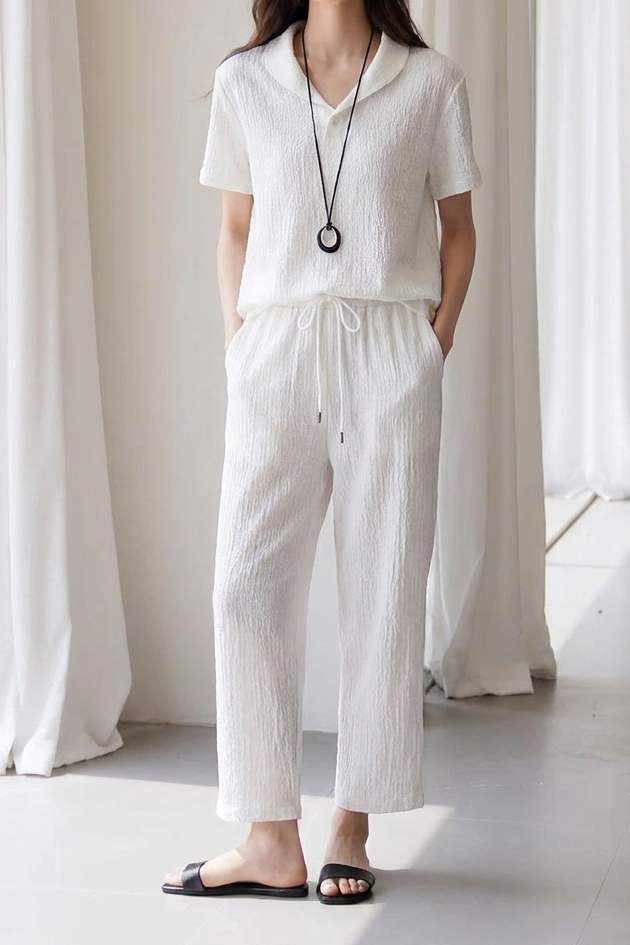 Casual Comfortable Lapel Two-Piece Set - liwisi