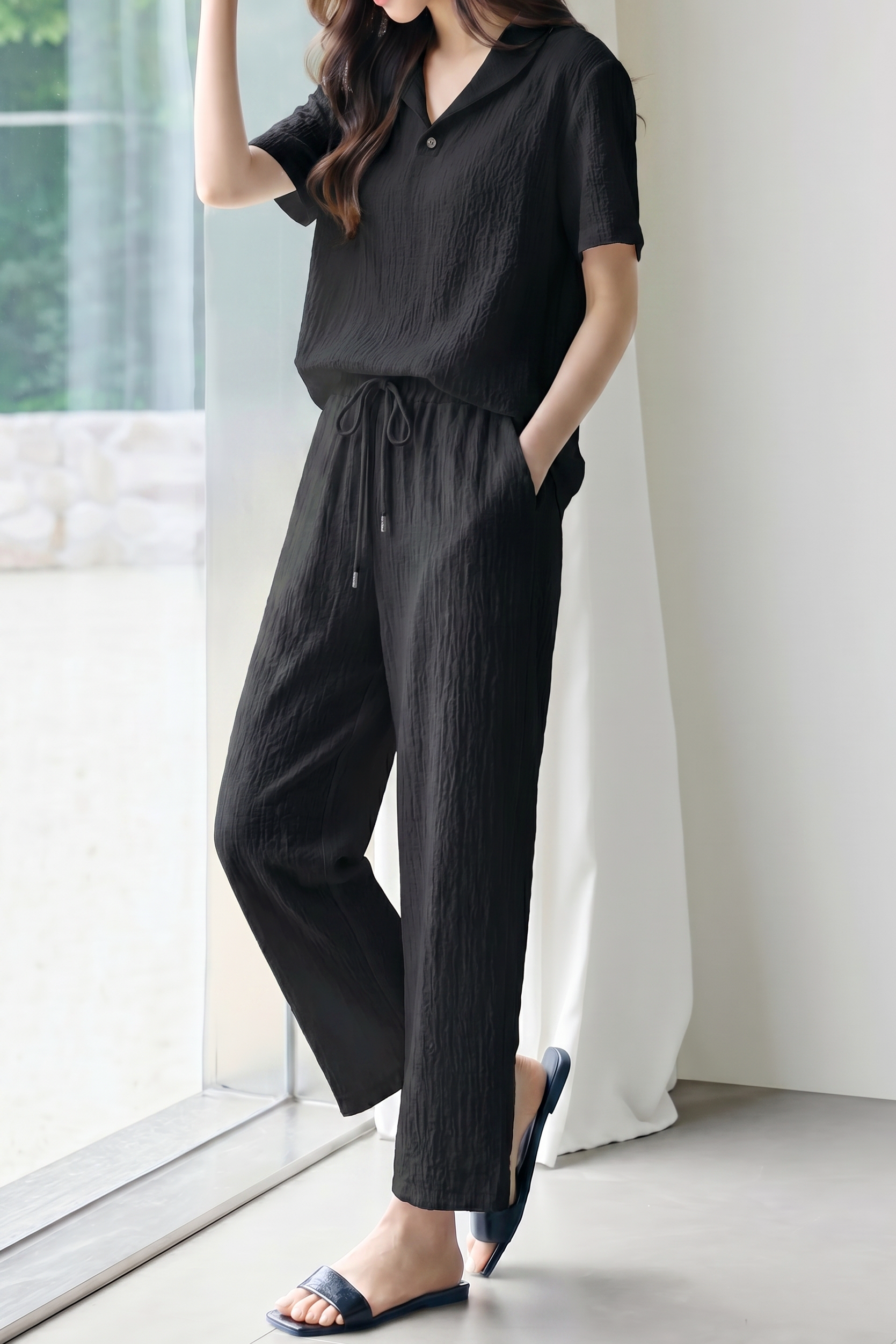 Casual Comfortable Lapel Two-Piece Set