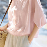 Elegant Batwing Sleeve Crew Neck Shirt - liwisi