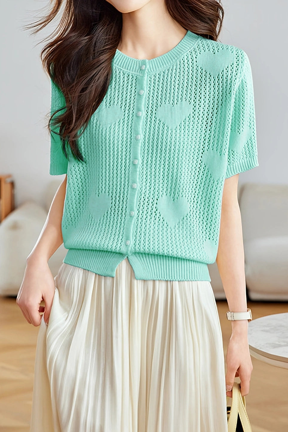 Casual Hollow Out Design Knit Sweater - liwisi