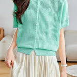 Casual Hollow Out Design Knit Sweater - liwisi