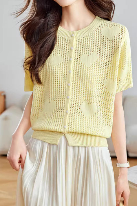 Casual Hollow Out Design Knit Sweater - liwisi