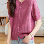 Casual Hollow Out Design Knit Sweater - liwisi