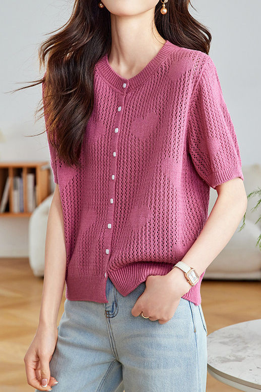 Casual Hollow Out Design Knit Sweater - liwisi