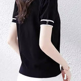 Casual Bow Sailor Collar Knit Sweater - liwisi