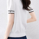 Casual Bow Sailor Collar Knit Sweater - liwisi