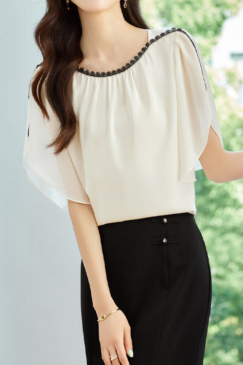 Elegant Lace Spliced Shirt - liwisi