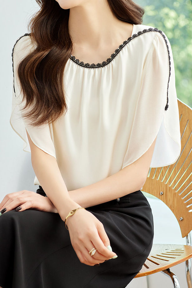 Elegant Lace Spliced Shirt - liwisi