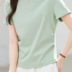 Casual Slim Fit Half Sleeve Regular Shoulder T-Shirt - liwisi