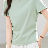 Casual Slim Fit Half Sleeve Regular Shoulder T-Shirt - liwisi
