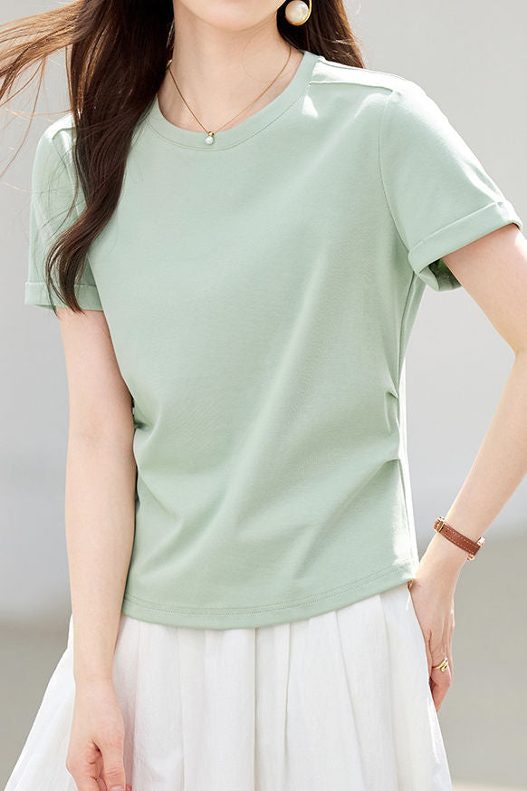 Casual Slim Fit Half Sleeve Regular Shoulder T-Shirt - liwisi