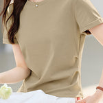 Casual Slim Fit Half Sleeve Regular Shoulder T-Shirt - liwisi